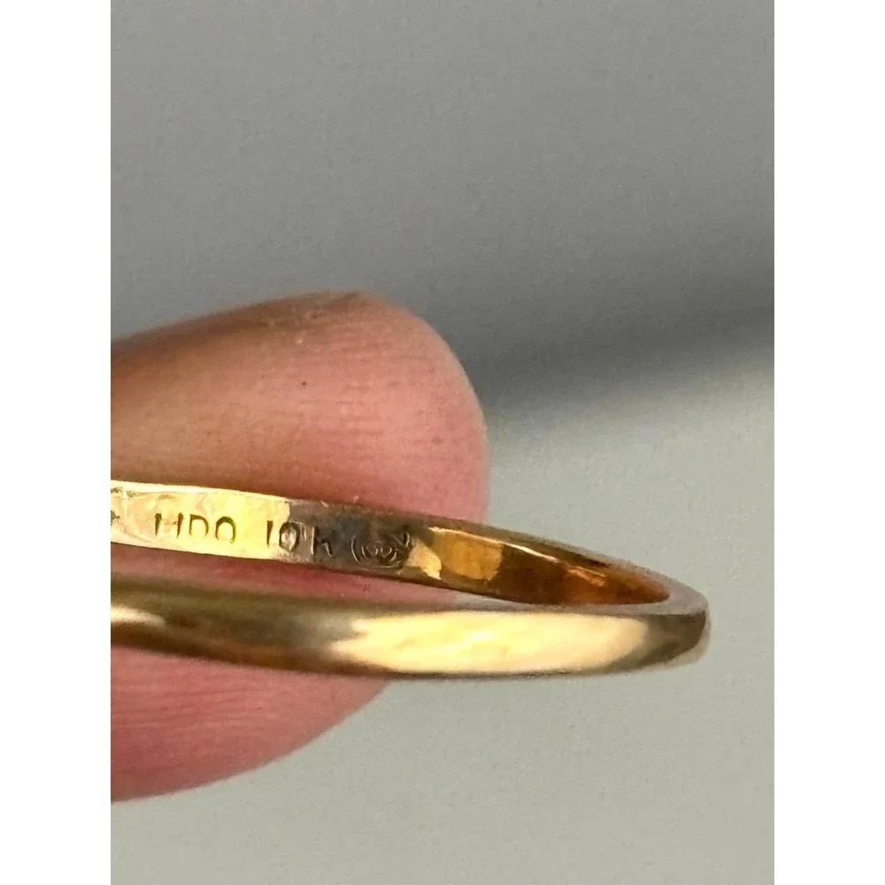 Vintage 10K Gold Pearl Ring Minimalist Modernist‎ Bypass Size 6